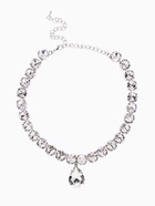 Колье «Драгоценность» капля, белое в серебре, 34 см - Фото 2