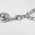 Колье «Драгоценность» капля, белое в серебре, 34 см - Фото 4