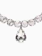 Колье «Драгоценность», капля, белое в серебре, 34 см - Фото 4