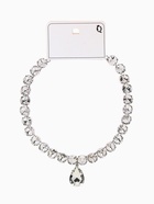 Колье «Драгоценность» капля, белое в серебре, 34 см - Фото 5