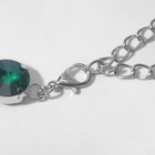Колье «Драгоценность» капля, цвет изумрудный в серебре, 32.5 см - Фото 2