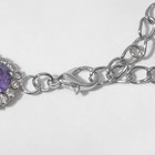 Колье «Драгоценность» круг в стразах, цвет фиолетовый в серебре, 32 см - фото 6679408