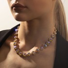 Колье «Драгоценность» круг в стразах, цветное в золоте, 32 см - Фото 3