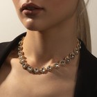 Колье «Драгоценность» круг в стразах, белое в золоте, 32 см - Фото 4