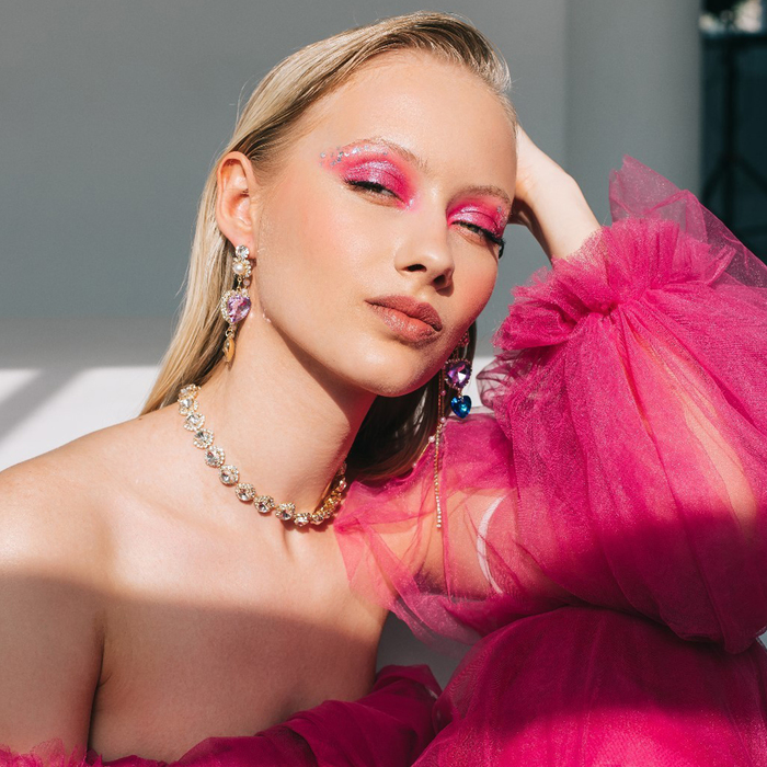 Колье «Драгоценность» круг в стразах, белое в золоте, 32 см - Фото 1