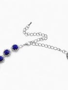 Колье «Драгоценность» круг в стразах, синее в серебре, 32 см - Фото 4