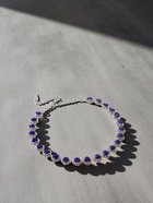 Колье «Драгоценность» круг в стразах, синее в серебре, 32 см - Фото 5