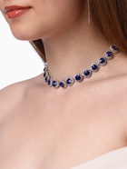 Колье «Драгоценность» круг в стразах, синее в серебре, 32 см - Фото 6