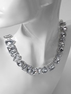 Колье «Драгоценность» геометрия, белое в серебре, 32 см - фото 61549439