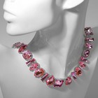 Колье «Драгоценность» геометрия, светло-розовое в серебре, 32 см - Фото 2