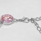 Колье «Драгоценность» геометрия, светло-розовое в серебре, 32 см - Фото 3