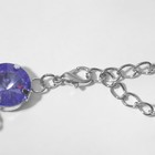 Колье «Драгоценность» геометрия, сиреневое в серебре, 32 см - Фото 3