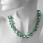 Колье «Драгоценность» геометрия, светло-зелёное в серебре, 32 см - Фото 2