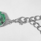 Колье «Драгоценность» геометрия, светло-зелёное в серебре, 32 см - Фото 3