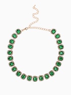 Колье «Драгоценность» квадраты в стразах, цвет бело-зелёный в золоте, 32 см - Фото 1