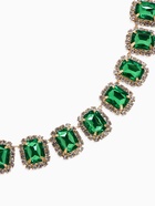 Колье «Драгоценность» квадраты в стразах, цвет бело-зелёный в золоте, 32 см - Фото 3