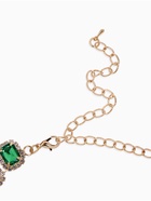 Колье «Драгоценность» квадраты в стразах, цвет бело-зелёный в золоте, 32 см - Фото 4