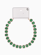 Колье «Драгоценность» квадраты в стразах, цвет бело-зелёный в золоте, 32 см - Фото 5