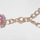 Колье «Драгоценность» квадраты в стразах, цвет бело-розовый в золоте, 32 см - Фото 2