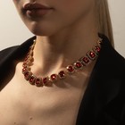 Колье «Драгоценность» квадраты в стразах, цвет бело-красный в золоте, 32 см - Фото 3