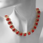 Колье «Драгоценность» квадраты в стразах, цвет бело-красный в золоте, 32 см - Фото 1