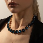 Колье «Драгоценность» квадраты, цвет морской в золоте, 34 см - Фото 3