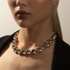 Колье «Драгоценность» квадраты, цвет белый в золоте, 34 см - Фото 1