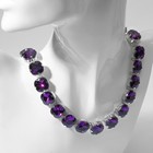 Колье «Драгоценность» квадраты, цвет фиолетовый в серебре, 34 см - Фото 1