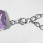 Колье «Драгоценность» прямоугольники, сиреневое в серебре, 32 см - Фото 2