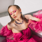 Колье «Драгоценность» прямоугольники, сиреневое в серебре, 32 см - Фото 3