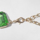 Колье «Драгоценность» прямоугольники, светло-зелёное в золоте, 32 см - Фото 3