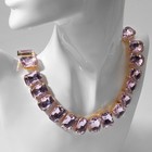 Колье «Драгоценность» прямоугольники, светло-розовое в золоте, 32 см - Фото 2