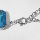 Колье «Драгоценность» прямоугольники, голубое в серебре, 32 см - Фото 2