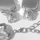 Набор 2 предмета: серьги, колье «Драгоценность» квадраты, цвет белый в серебре, 32 см - Фото 2