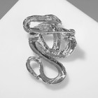 Брошь «Змея» в прыжке, цвет серебро - Фото 2