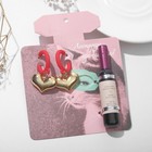 Набор 2 предмета: серьги, тинт для губ "Вино" сердечки, цветной - Фото 2