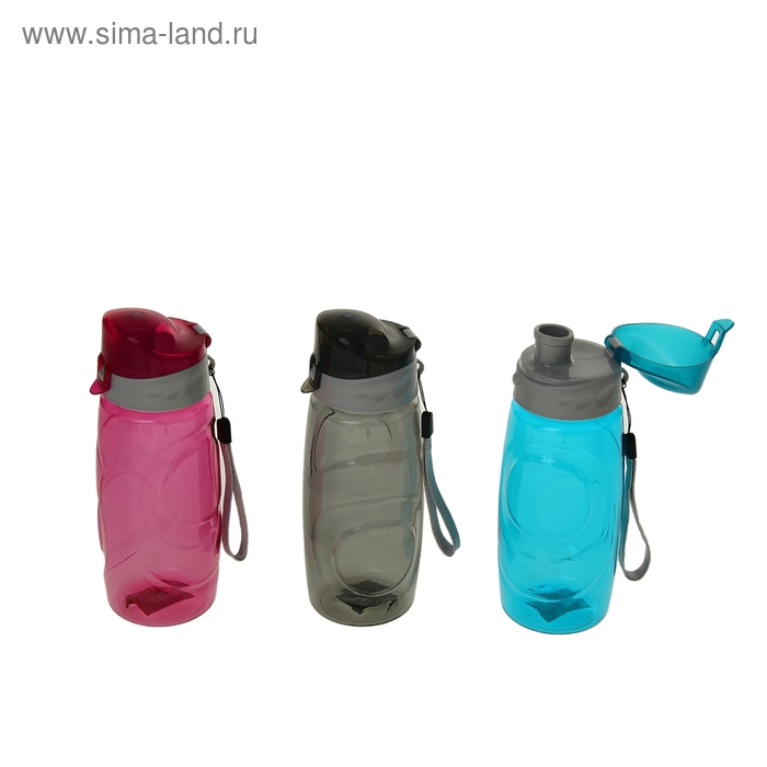 Бутылка спортивная 460 мл Ergo с ремешком, цвета МИКС - Фото 1