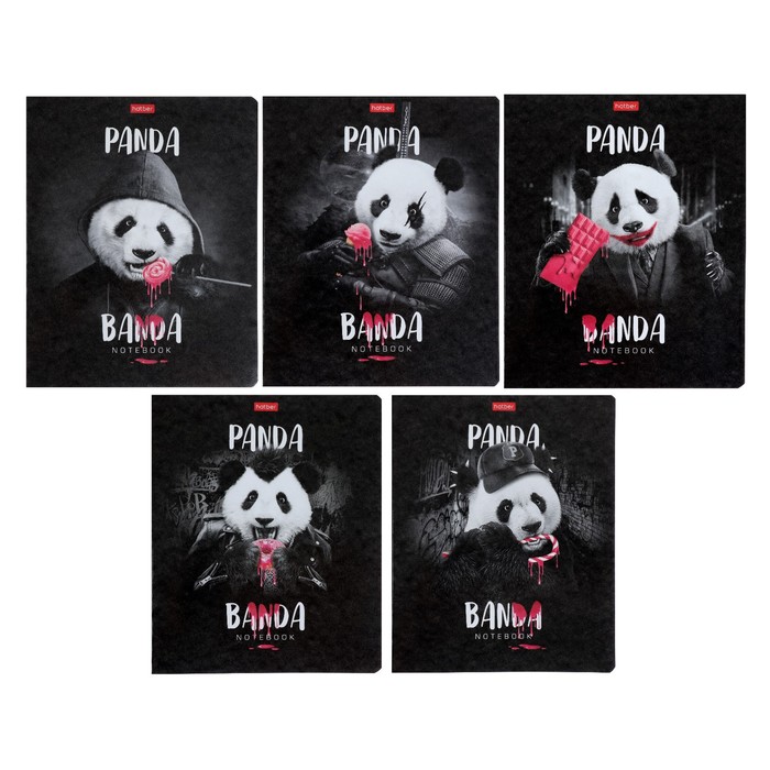 

Тетрадь 48 листов в клетку "Панда_банда", обложка мелованный картон, глянцевая ламинация, блок 65 г/м2, МИКС