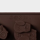 Форма для шоколада Доляна «Совы», силикон, 19×15 см, 12 ячеек (3.5×3.5×1.5 см), коричневая - Фото 6