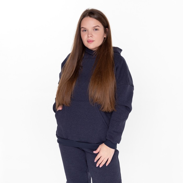 Костюм брюки/толстовка женский НАЧЁС, цвет синий меланж, размер 46 56263