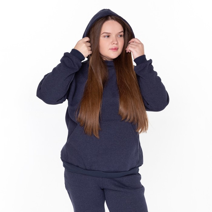 Костюм брюки/толстовка женский НАЧЁС, цвет синий меланж, размер 46 56263