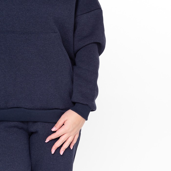 Костюм брюки/толстовка женский НАЧЁС, цвет синий меланж, размер 46 56263