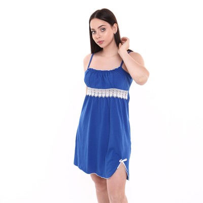 Ночная сорочка женская, цвет синий, размер 56