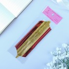 Подарочный бант - шар №5, золотой в красном, для упаковки подарков - Фото 3