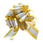 Подарочный Бант - шар №5, серебро в золоте, для упаковки подарков - Фото 4