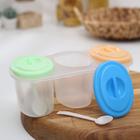 Набор банок для сыпучих продуктов «Комфорт», 3 шт, 21×9,5×8 см, с ложками, цвет МИКС - Фото 3