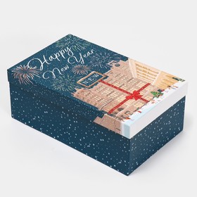 Коробка подарочная «Новогодний город», 32,5 × 20 × 12,5 см