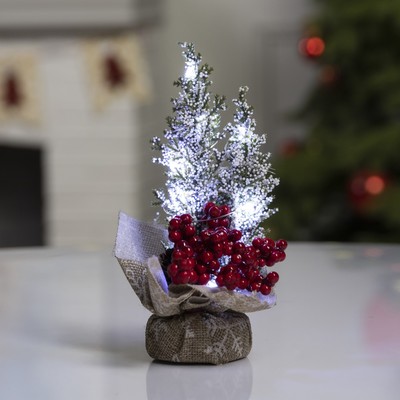 Светодиодная фигура «Ёлочка в снегу», 10×19×5 см, пластик, батарейки CR2032×2 (в комплекте), свечение белое