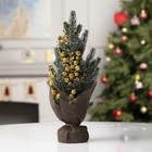 Светодиодная фигура «Ёлка с золотистым декором», 14×35×7.5 см, пластик, батарейки CR2032×2 (в комплекте), свечение тёплое белое - Фото 2