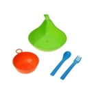 Набор детской посуды «Груша», 4 предмета: кружка 150 мл, миска 400 мл, ложка, вилка, цвета МИКС - Фото 1